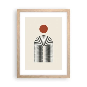 Poster in einem Rahmen aus heller Eiche - Magnetismus von Formen und Farben - 30x40 cm