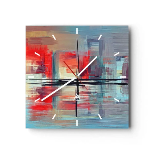 Wanduhr - Glasuhr - Landschaft in einer unbekannten Dimension - 40x40 cm