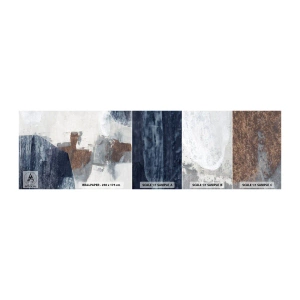 Fototapetenmuster Standard Eco - Blaue und braune Formen - Stück, Abstraktion, Minimalismus - 100x30 cm