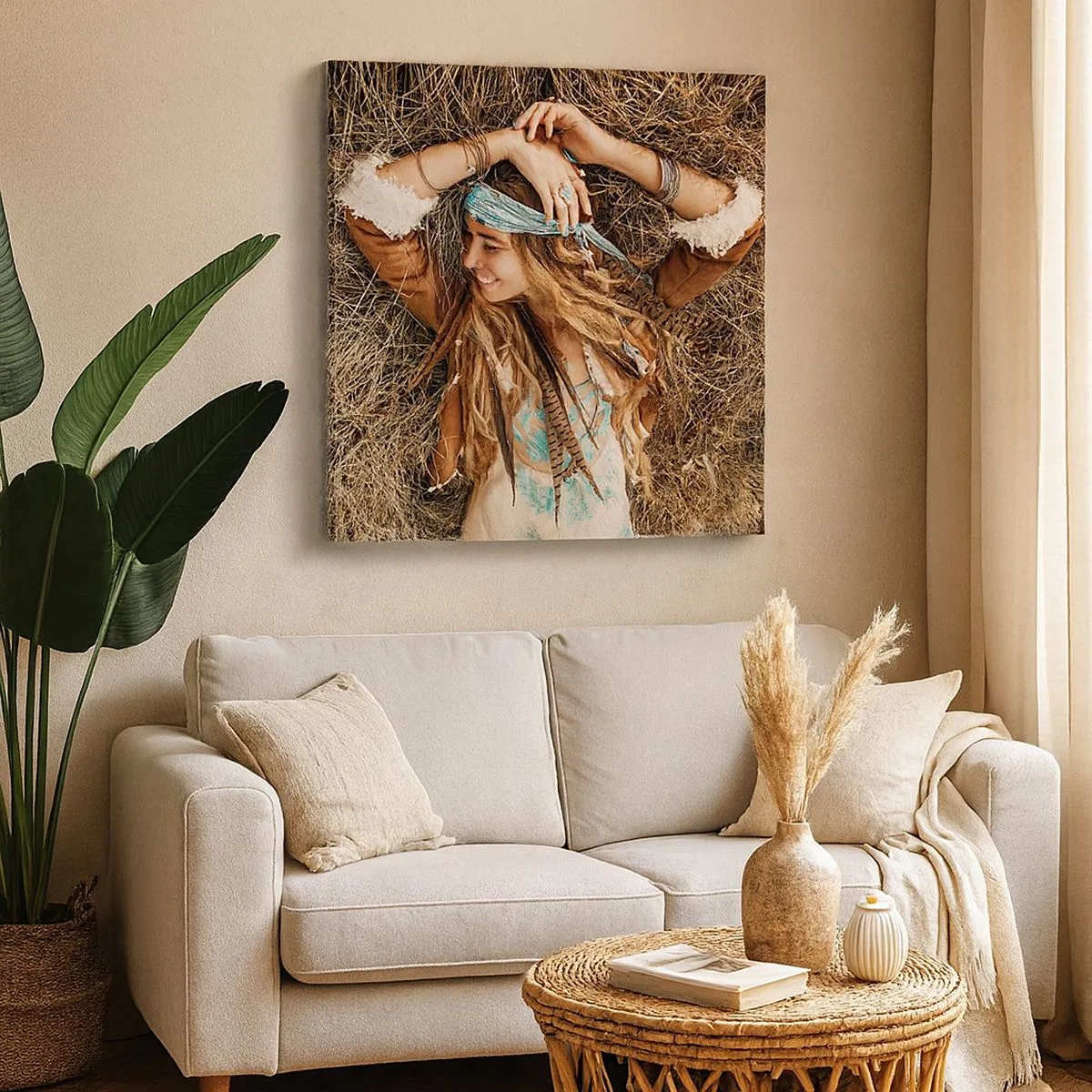 Bild auf Leinwand - Leinwandbild - Auf dem Weg in den Sommer der Liebe - 30x30 cm