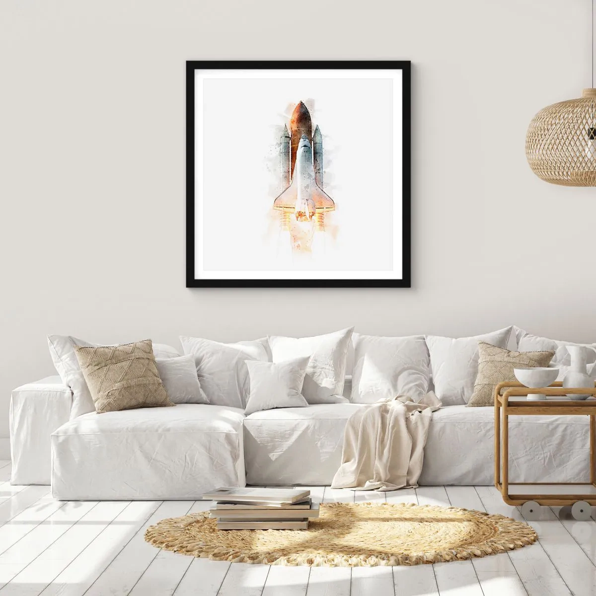 Poster in einem schwarzem Rahmen - Entdecker für den Anfang - 60x60 cm