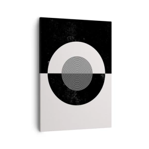 Bild auf Leinwand - Leinwandbild - Grafisches Muster in kontrastierendem Schwarz und Weiß - 50x70cm - Harmonie in Schwarz und Weiß - Moderne Wanddekoration für Wohnzimmer und Schlafzimmer ARTTOR