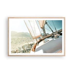 Poster in einem Rahmen aus heller Eiche - Unter vollen Segeln - 91x61 cm