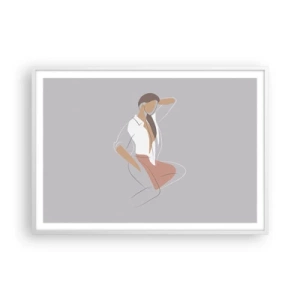 Poster in einem weißen Rahmen - Umriss der Anmut - 100x70 cm