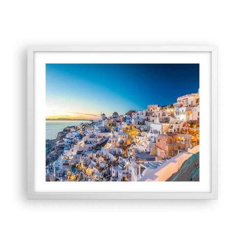 Poster in einem weißen Rahmen - Die Essenz des Griechischen - 50x40 cm