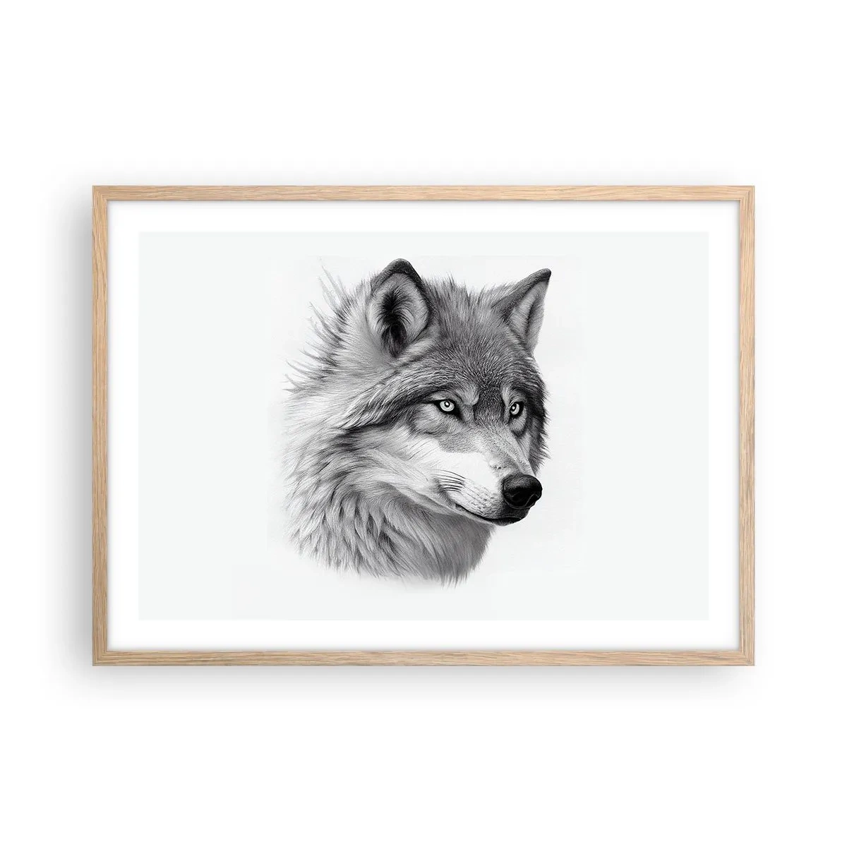 Poster in einem Rahmen aus heller Eiche - Alpha – ohne Zweifel - 70x50 cm