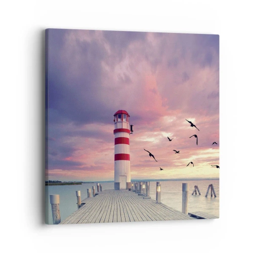 Bild auf Leinwand - Leinwandbild - Es ist Zeit zum Hafen zu gehen - 40x40 cm