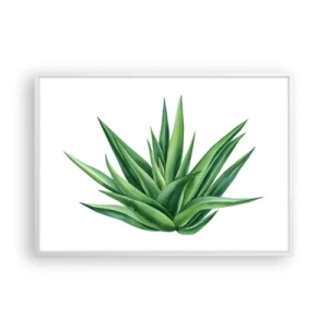 Poster in einem weißen Rahmen - Grün – Kraft – Leben - 100x70 cm