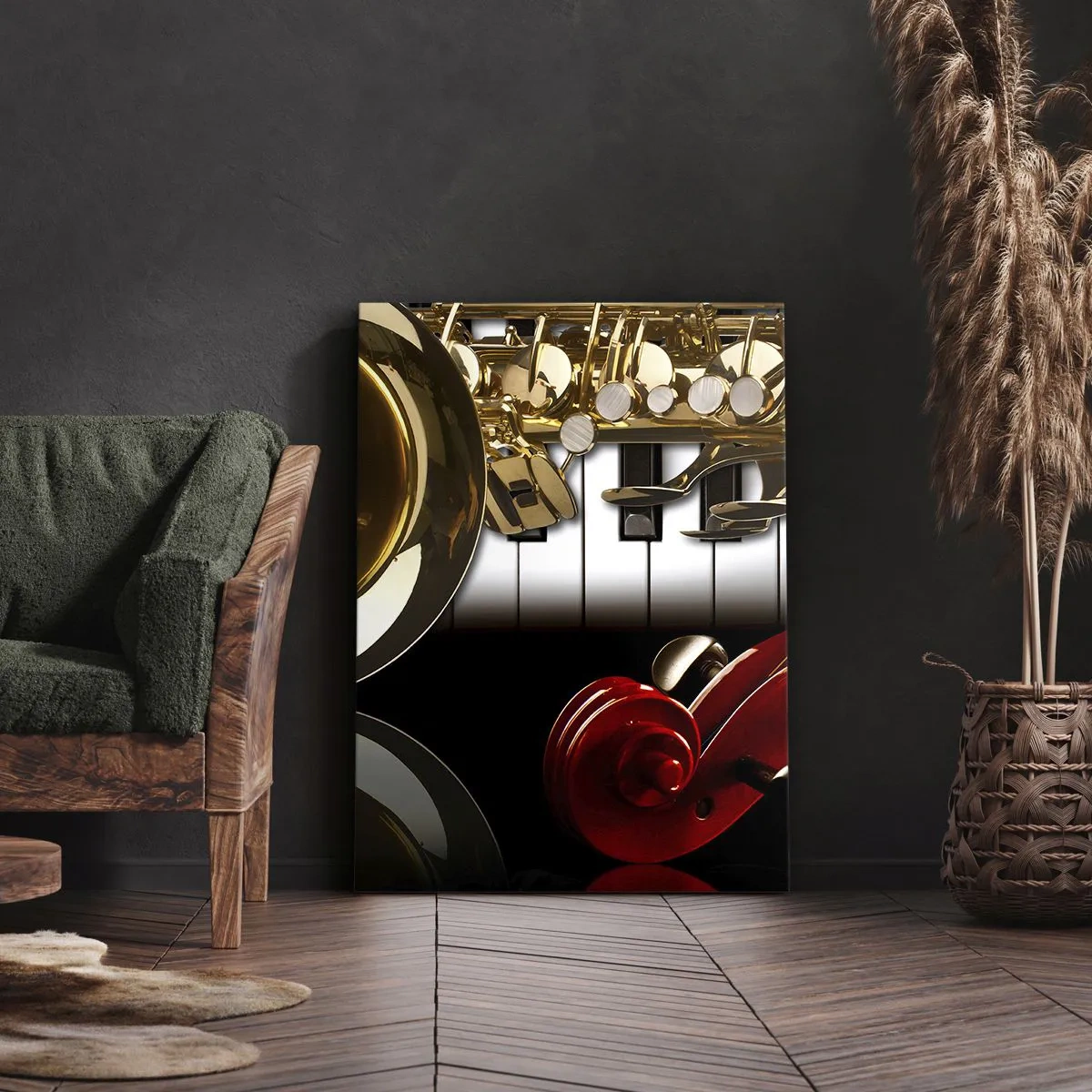 Bild auf Leinwand - Leinwandbild - Blech, Holz und Elfenbein - 45x80 cm