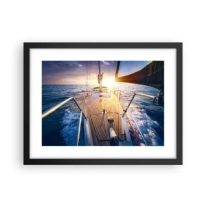 Poster in einem schwarzem Rahmen - Laufen unter den Wellen - 40x30 cm