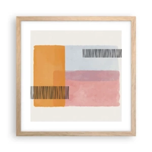 Poster in einem Rahmen aus heller Eiche - Von Ecke zu Ecke - 40x40 cm