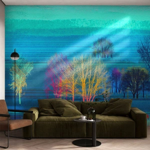 Fototapete Premium Canvas - Eine gekämmte Landschaft - Landschaft, Wald, Abstraktion - 150x105 cm