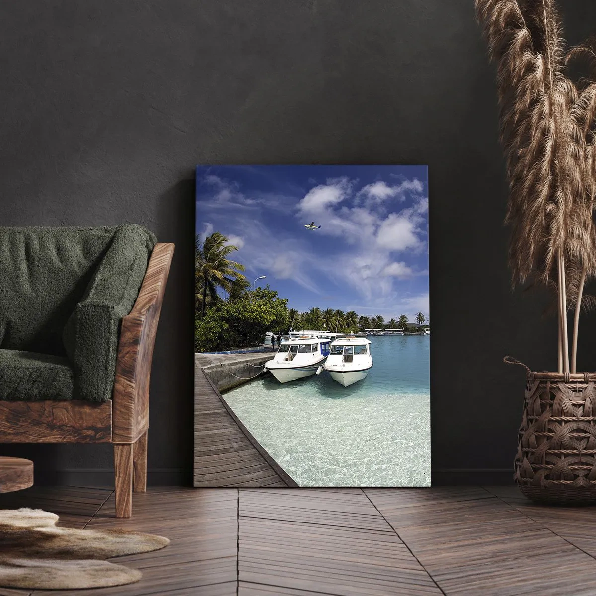 Bild auf Leinwand - Leinwandbild - Doch das Paradies gibt es - 65x120 cm