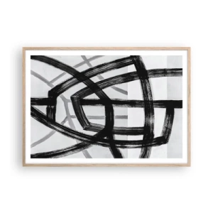 Poster in einem Rahmen aus heller Eiche - Bautiefe - 100x70 cm
