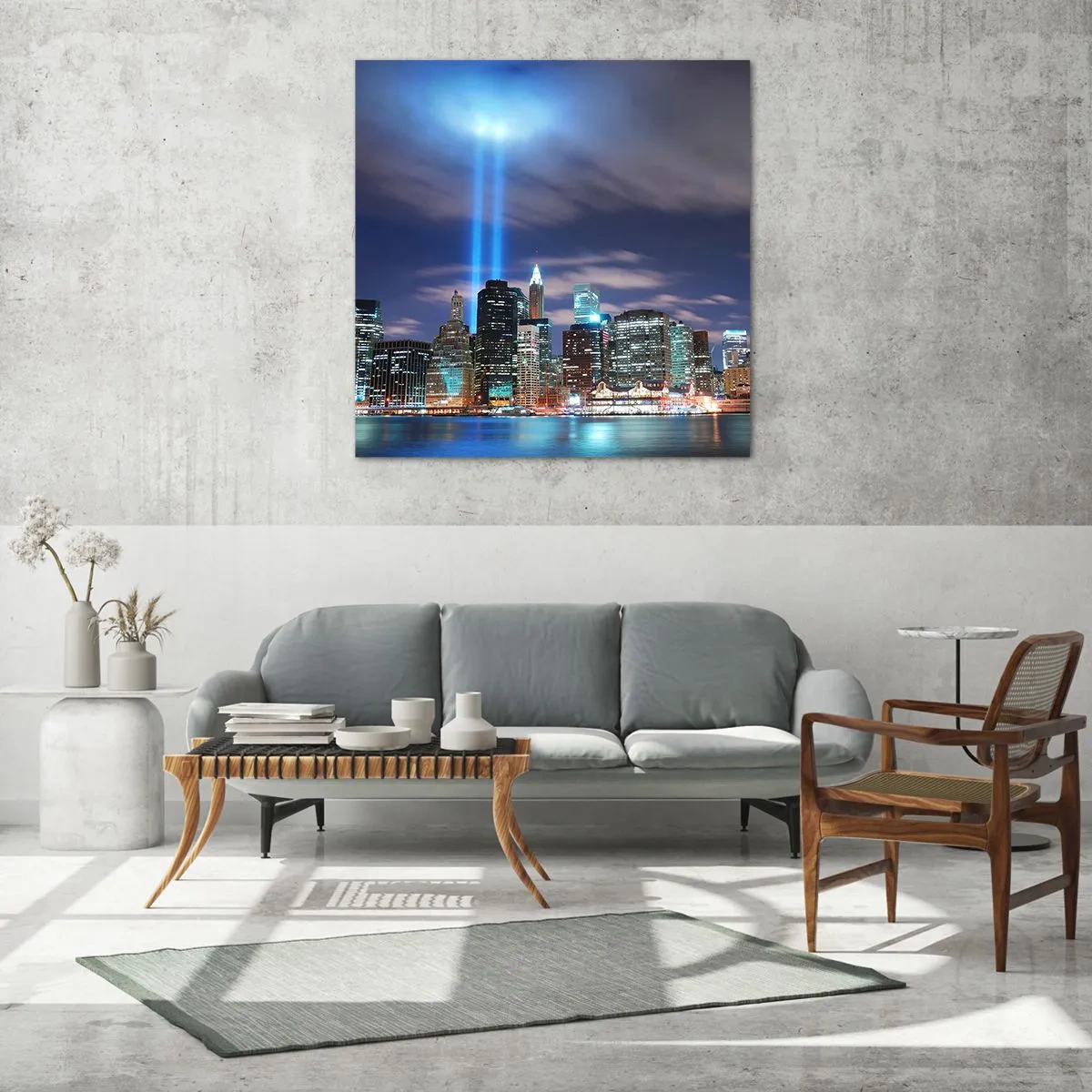 Glasbild - Bild auf glas - Erreiche den Himmel mit dem Licht - 40x40 cm