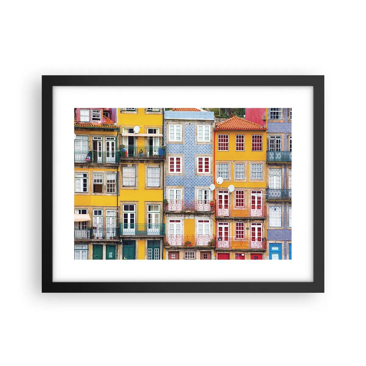 Poster in einem schwarzem Rahmen - Farben der Altstadt - 40x30 cm