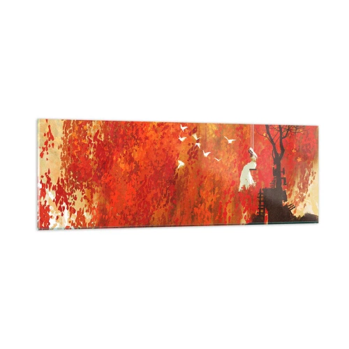 Glasbild - Bild auf glas - Wird er mit ihnen fliegen? - 90x30 cm