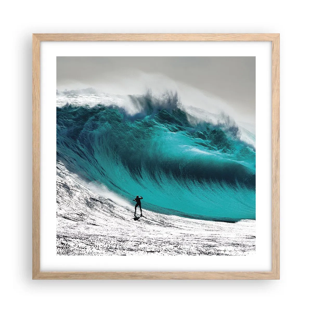 Poster in einem Rahmen aus heller Eiche - Herausforderung angenommen - 50x50 cm