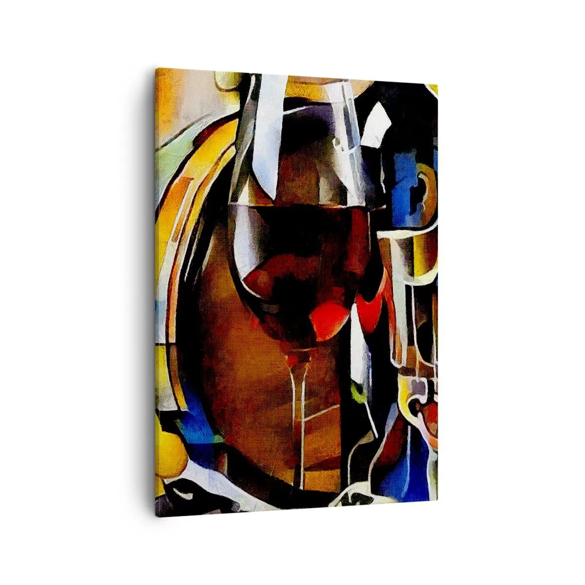 Bild auf Leinwand - Leinwandbild - Abstraktes Stillleben mit Gläsern und Instrumenten - 50x70cm - Und die Welt nimmt Farben an - Moderne Wanddekoration für Wohnzimmer und Schlafzimmer ARTTOR