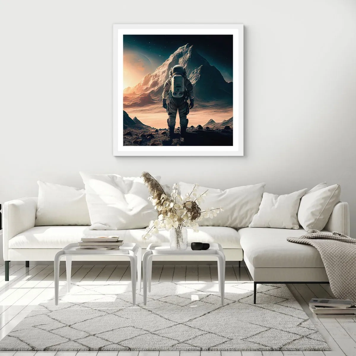 Poster in einem weißen Rahmen - Neue Herausforderung - 60x60 cm