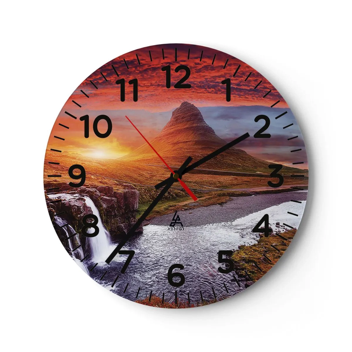 Wanduhr - Glasuhr - Ein Blick auf Mittelerde - 40x40 cm