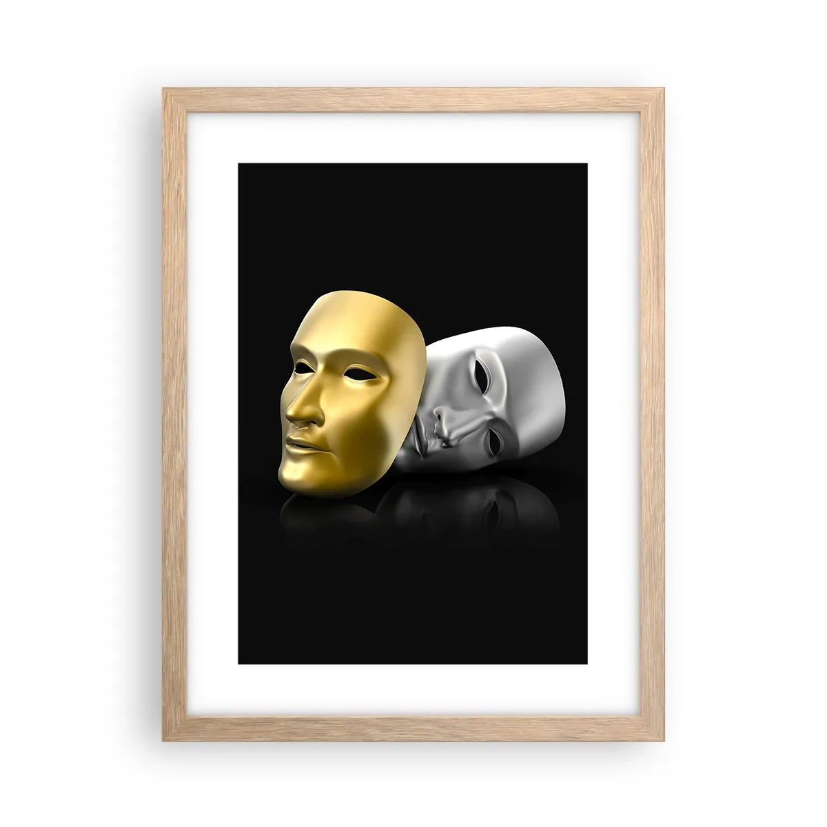 Poster in einem Rahmen aus heller Eiche - Das Leben ist wie ein Theater - 30x40 cm