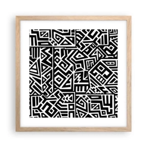 Poster in einem Rahmen aus heller Eiche - Präkolumbianische Komposition - 40x40 cm