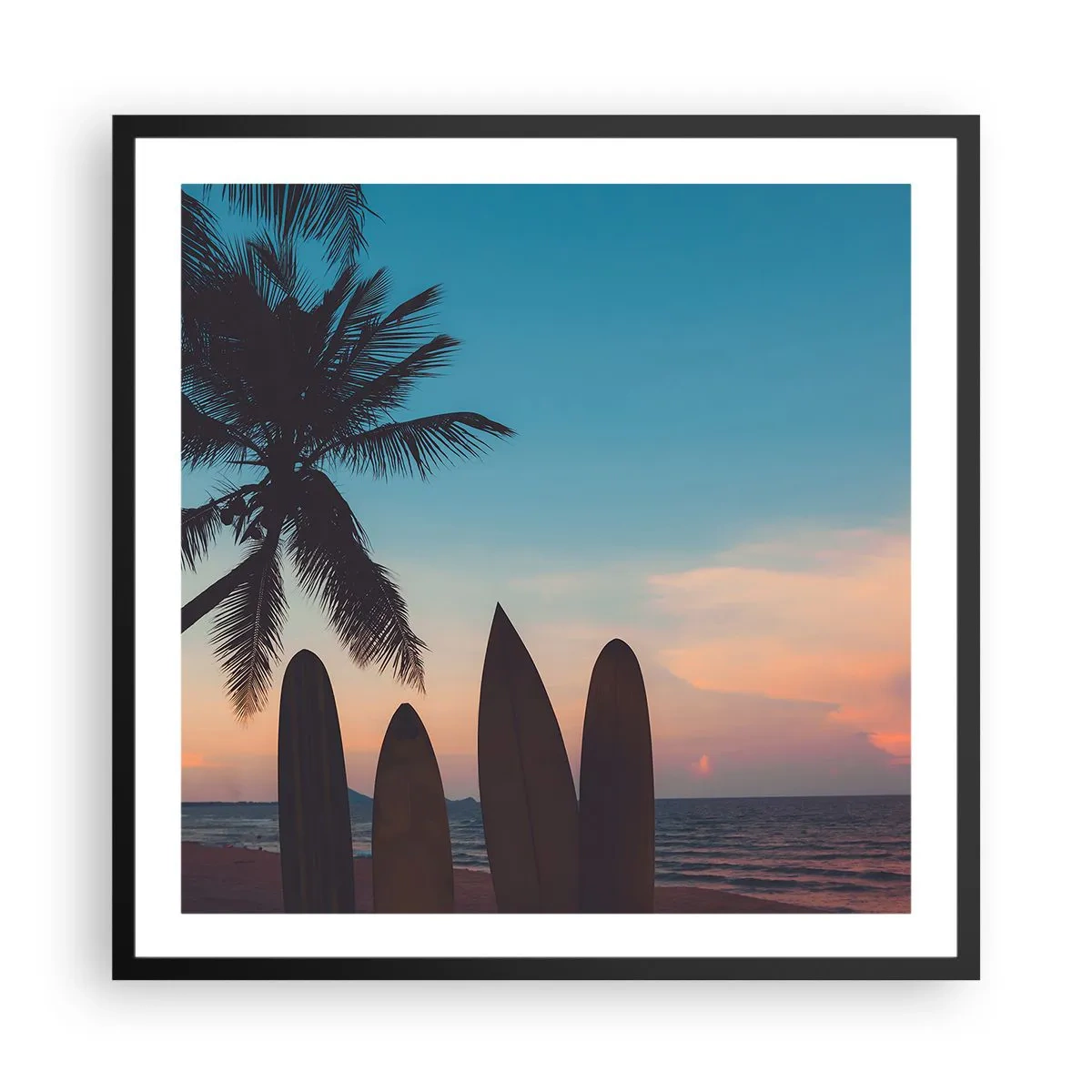 Poster in einem schwarzem Rahmen - Morgen wird es auch lustig - 60x60 cm