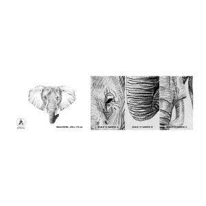 Fototapeten Muster Premium Sand - Da war ein Elefant, so groß wie - ein Elefant - Tiere, Elefant, Grafik - 100x30 cm