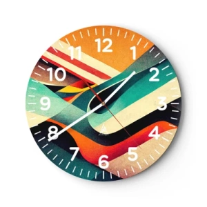 Wanduhr - Glasuhr - Intensive Komposition - 40x40 cm