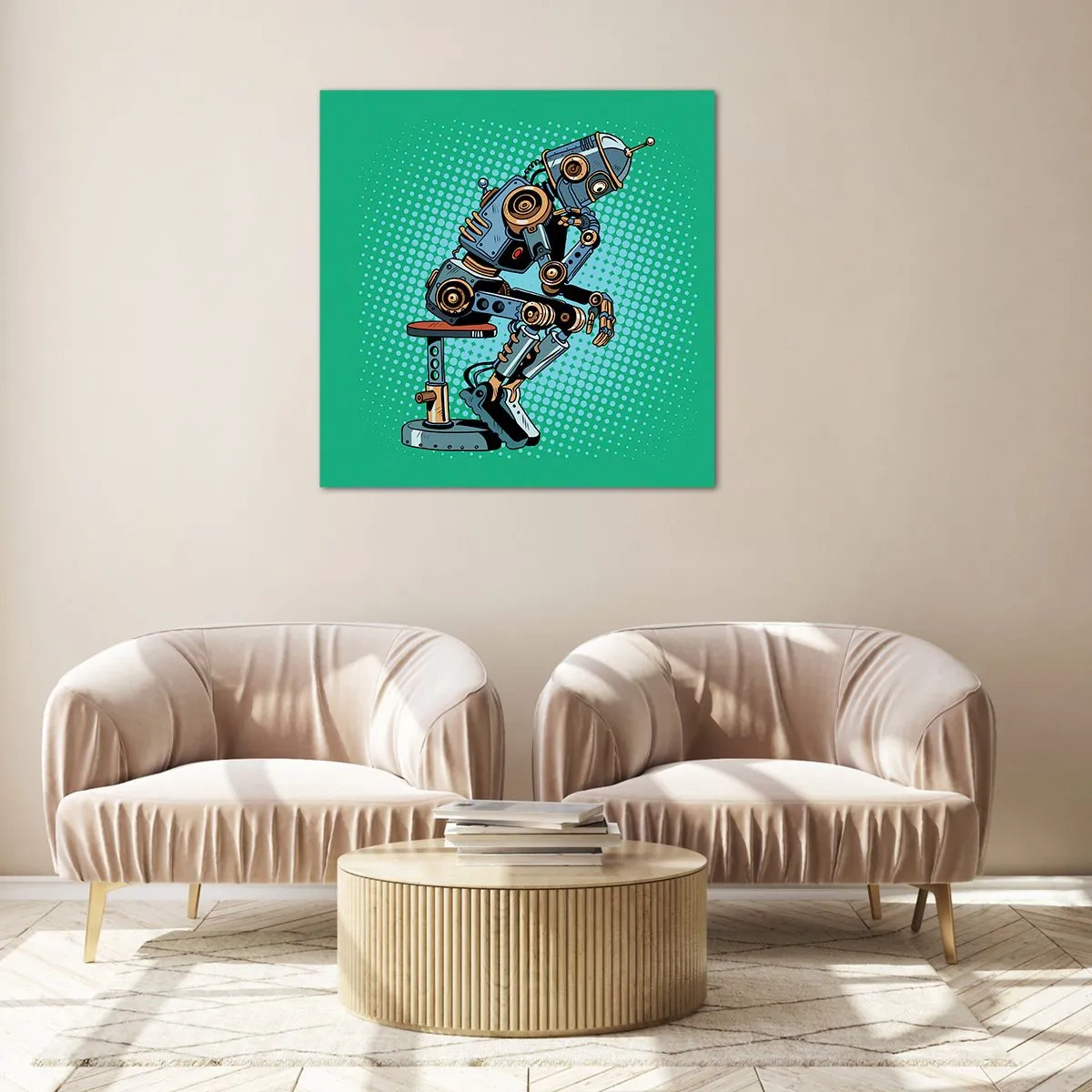 Glasbild - Bild auf glas - Über der Essenz des Seins - 70x70 cm