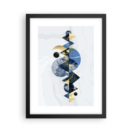 Poster in einem schwarzem Rahmen - Geometrische Landschaft - 30x40 cm