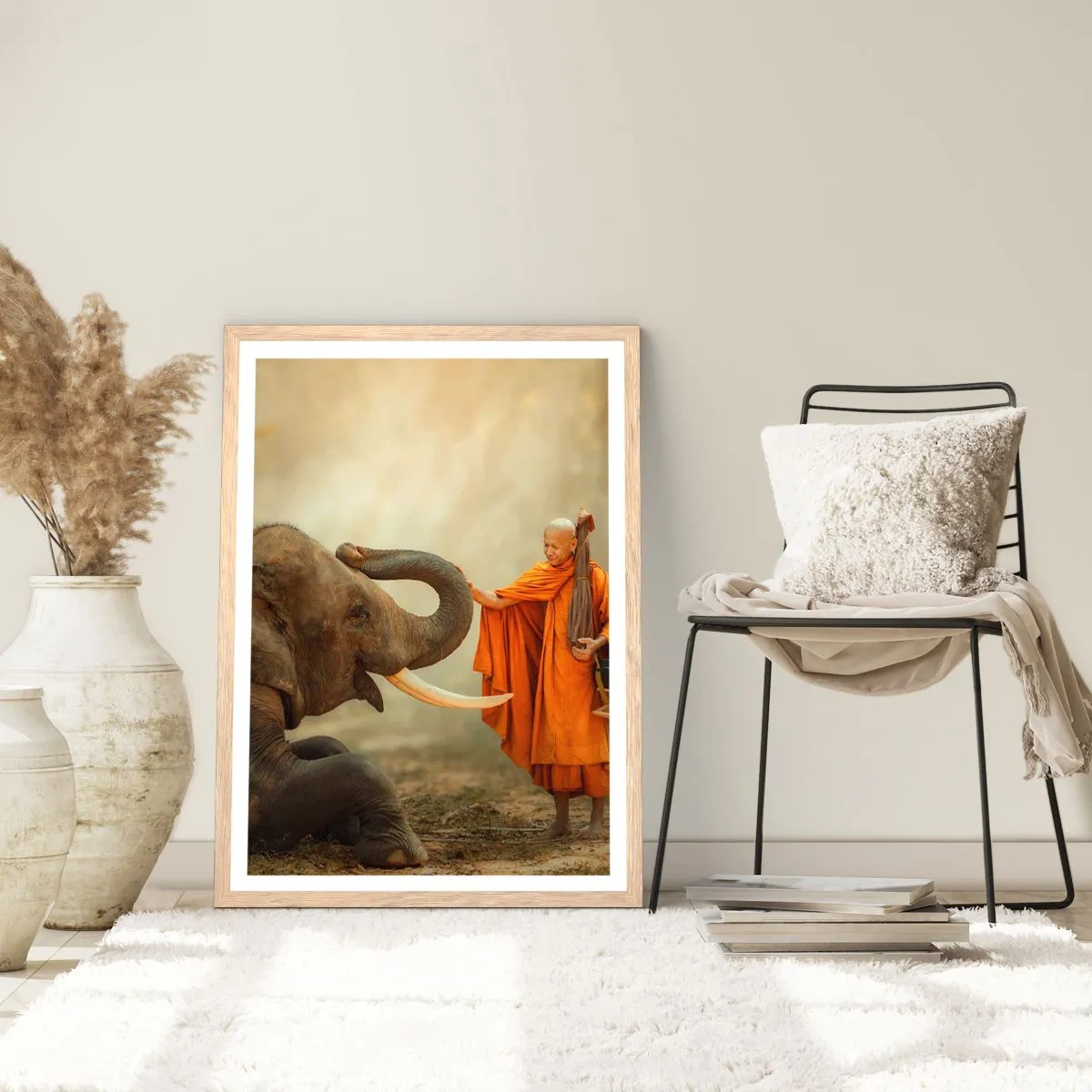 Poster in einem Rahmen aus heller Eiche - Treffen unterwegs - 30x40 cm