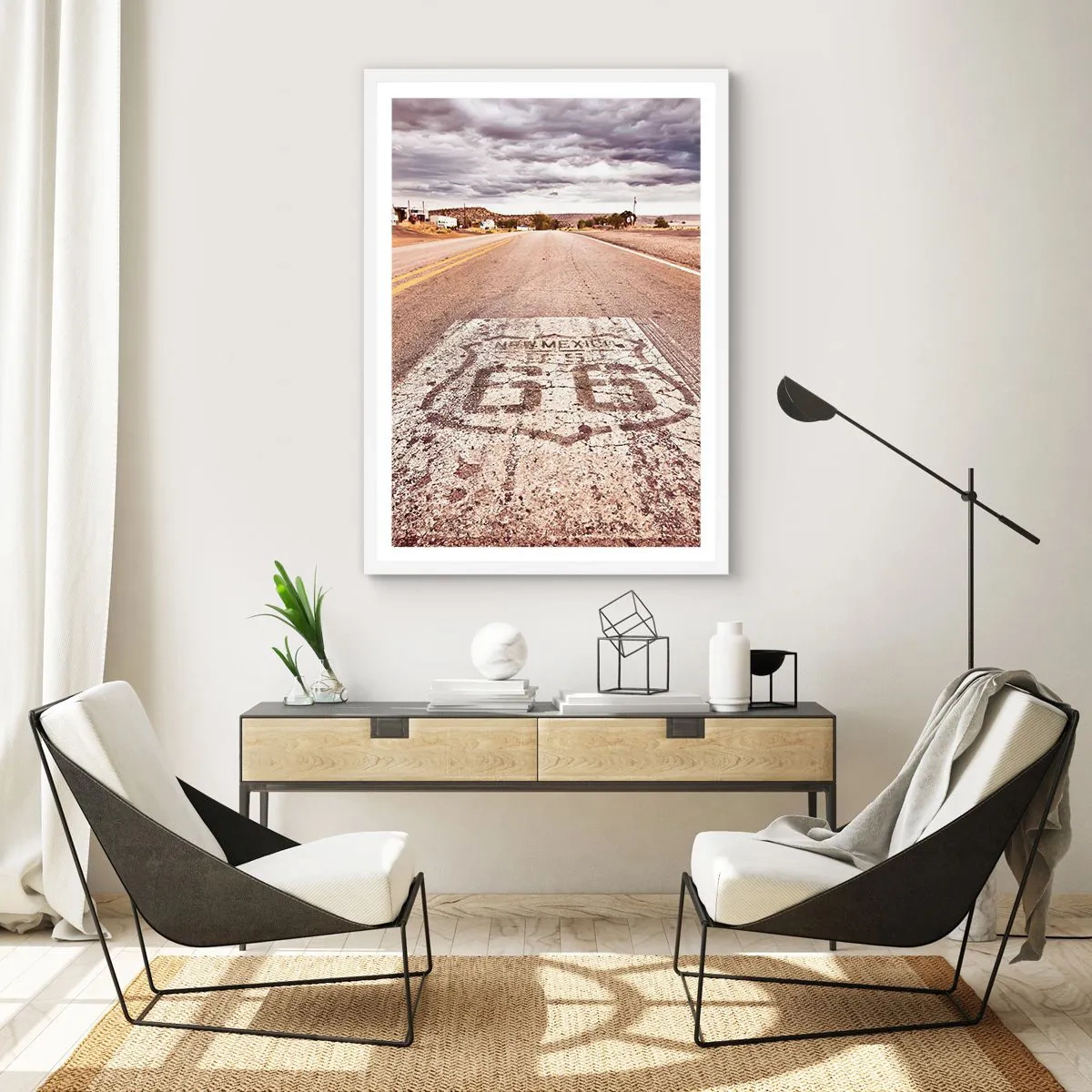 Poster in einem weißen Rahmen - Mother Road - eine amerikanische Legende - 70x100 cm
