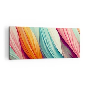 Bild auf Leinwand - Leinwandbild - Regenbogengewebe - 100x40 cm