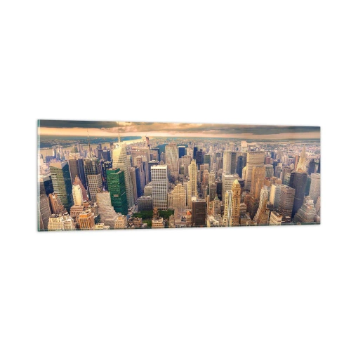 Glasbild - Bild auf glas - Vergoldete Metropole - 90x30 cm