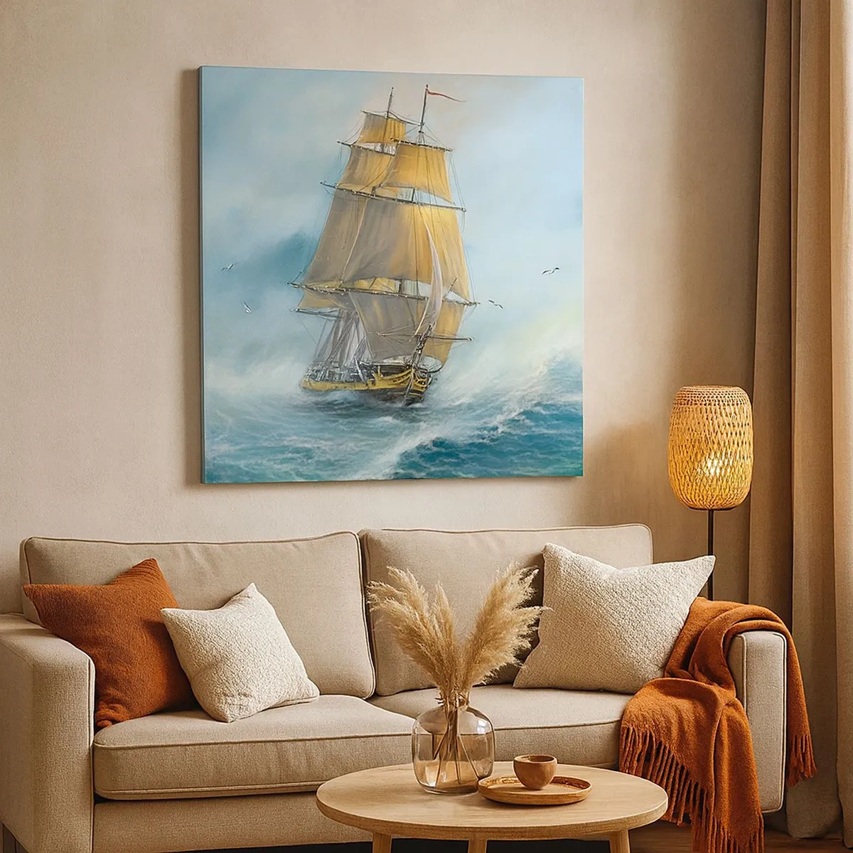 Bild auf Leinwand - Leinwandbild - Über die Wellen gleiten - 30x30 cm