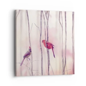 Bild auf Leinwand - Leinwandbild - Geschichte vom rosa Wald - 40x40 cm