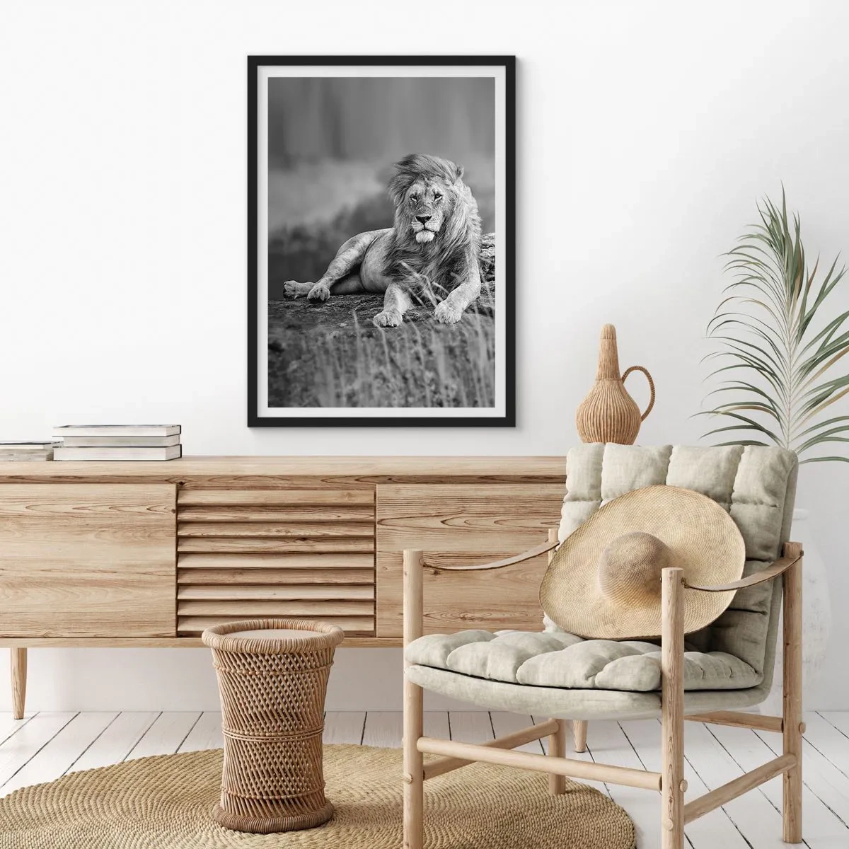 Poster in einem schwarzem Rahmen - Königliche Siesta - 40x50 cm