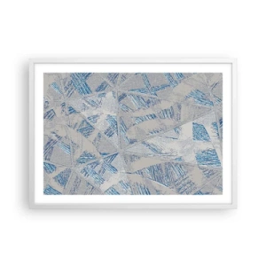 Poster in einem weißen Rahmen - In einem blaugrauen Labyrinth - 70x50 cm