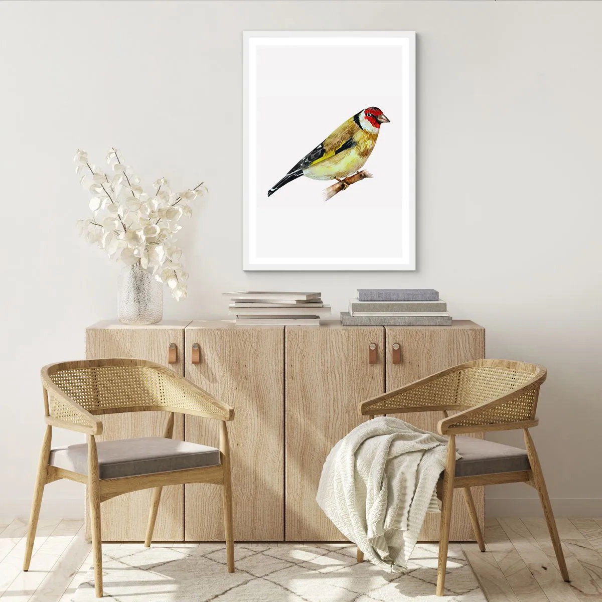 Poster in einem weißen Rahmen - Vogelporträt - 61x91 cm