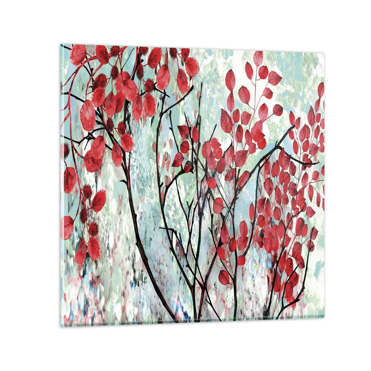 Glasbild - Bild auf glas - Baum in Scharlachrot - 30x30 cm