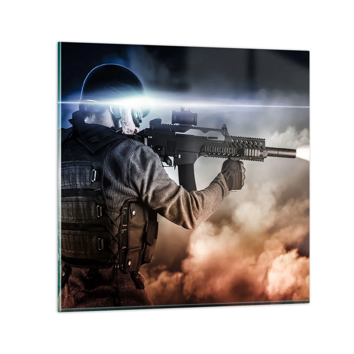 Glasbild - Bild auf glas - Nur ein Held - 50x50 cm