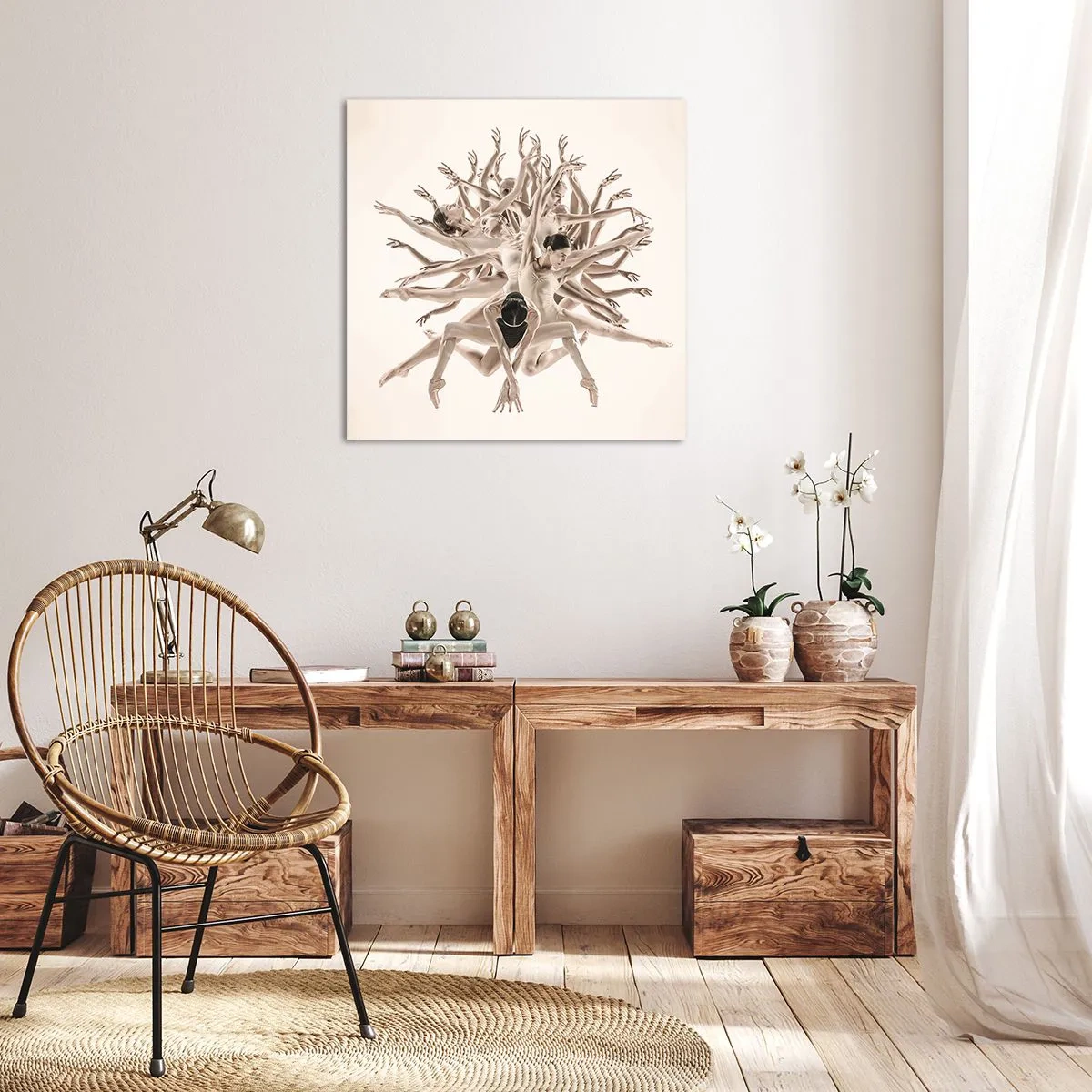 Bild auf Leinwand - Leinwandbild - Aufblühen im Tanz - 60x60 cm