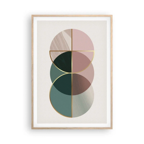 Poster in einem Rahmen aus heller Eiche - Ein Rad hinter dem anderen… - 70x100 cm