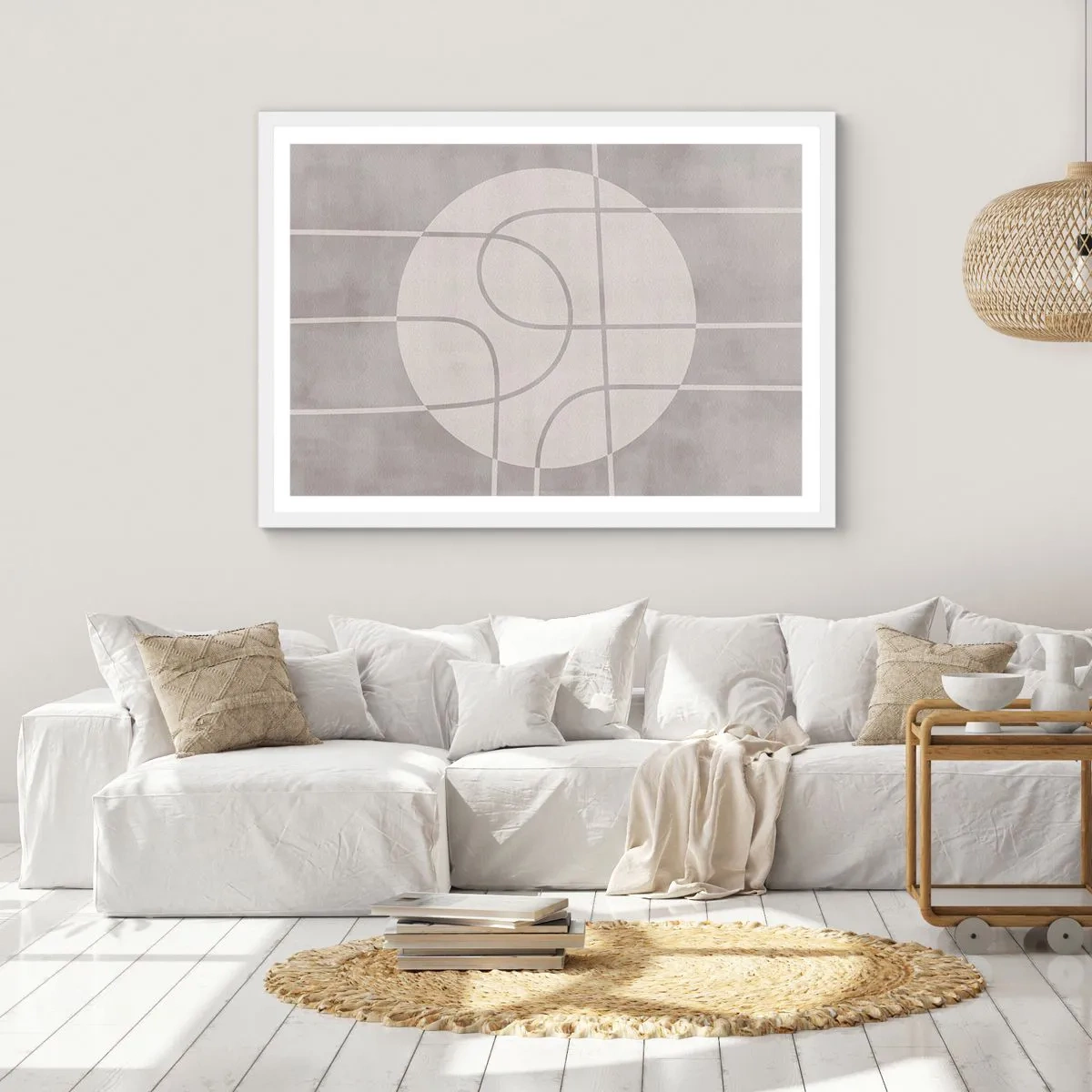 Poster in einem weißen Rahmen - Kreisförmig und geradeaus - 100x70 cm