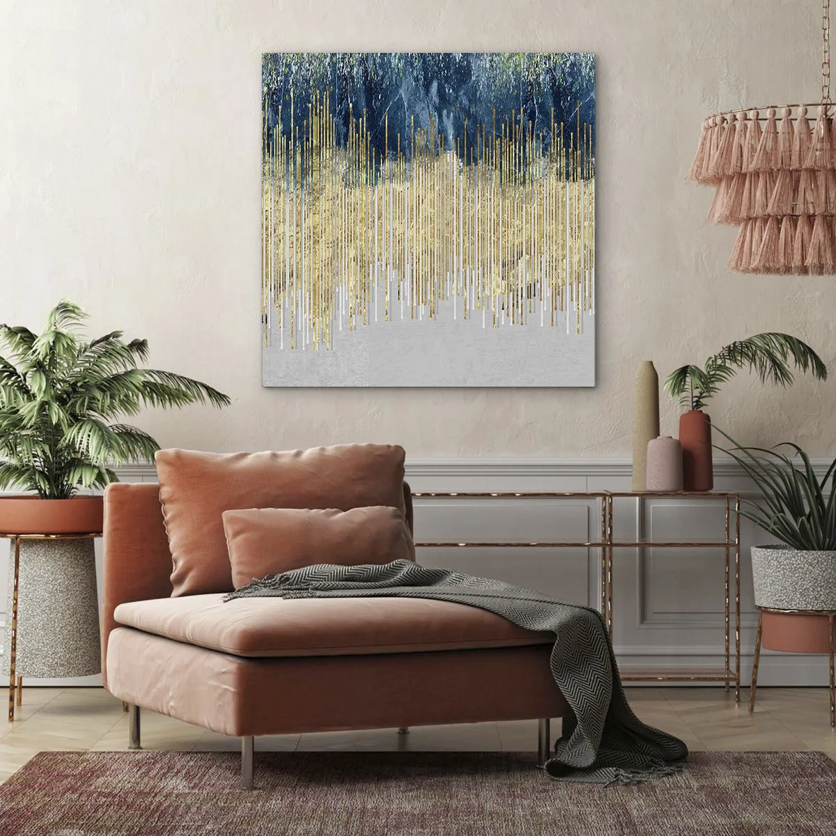 Bild auf Leinwand - Leinwandbild - Vergoldete Grenze - 70x70 cm