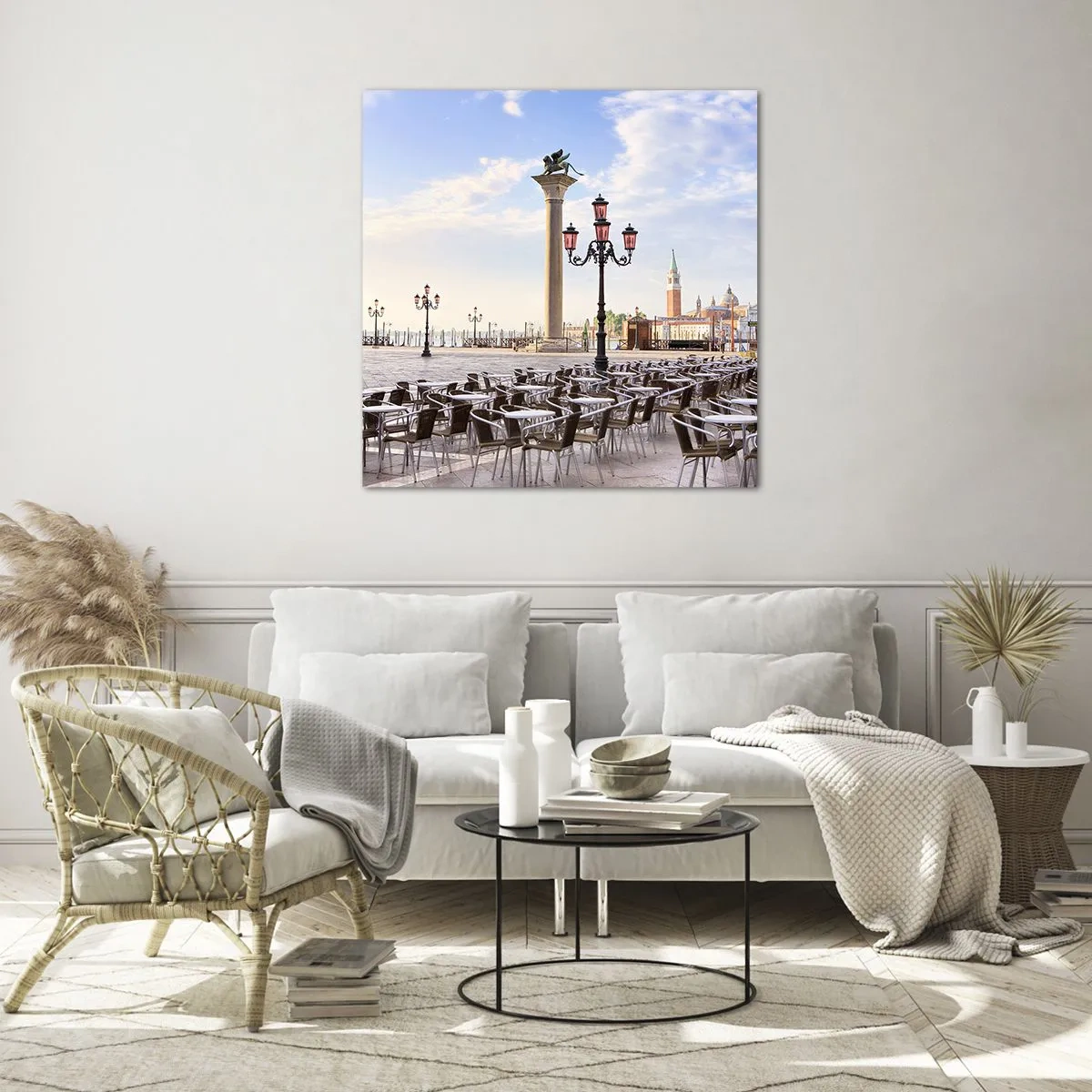 Glasbild - Bild auf glas - Wir laden Sie ein, alles ist bereit - 60x60 cm