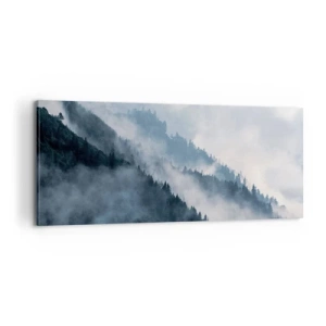 Bild auf Leinwand - Leinwandbild - Mystik der Berge - 100x40 cm