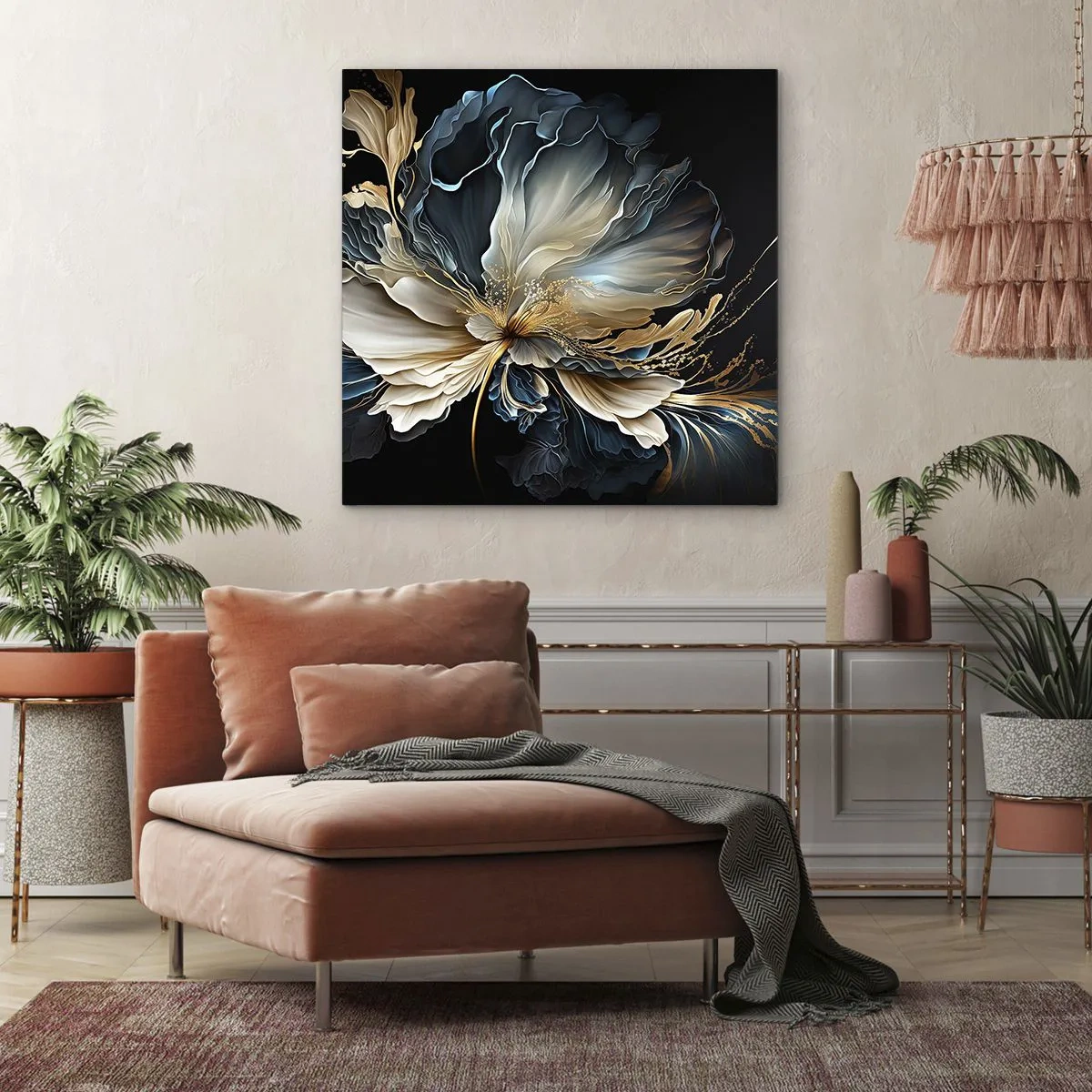 Bild auf Leinwand - Leinwandbild - Märchenhafte Farnblume - 40x40 cm